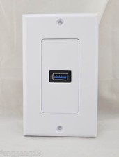 1x USB 3.0 Plug Outlet 1-Port Electric Socket Power Supply Wall Plate Face Panel picture