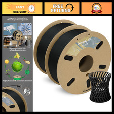 3D Printer Filament 1.75mm PLA Plus - 2 Pack Black, High Strength, Easy to Print picture
