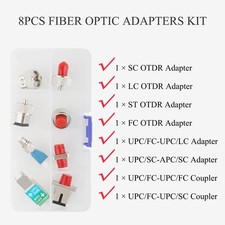 8 Pack OTDR Fiber Optic Adapter Kit SC FC ST LC Connector Fiber Test picture