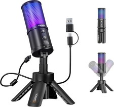 COMICA EJoy UNI S USB Microphone for PC, Gaming Condenser Microphone with RGB picture
