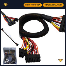 24 Pin ATX PSU Power Cable Adapter, 18 Pin + 10 Pin to 24 Pin, Sleeved 24.8 picture