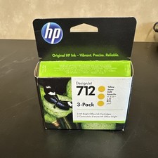 HP 712 Yellow Ink Cartridge 3-Pack 3ED79A DesignJet Exp 11/2027 - Yellow picture