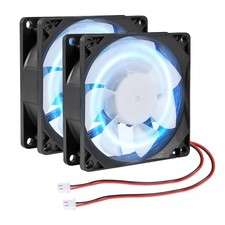 DORHEA 2Pcs 80mm/3.15inch for DC Fan 5V Computer Case 2pcs 2pin Blue LED picture