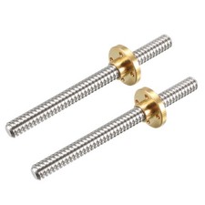 2PCS 100mm T8 Pitch 2mm 4mm Screw Rod with Copper Nut for 3D Printer picture