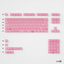 PBT PC Gradient Green Transparent Keycaps Cherry Profile UV Print Mechanical picture