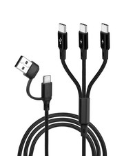 GELRHONR Multi USB C Charging Cable 4FT, 3 in 2 C Splitter 3 2 Black  picture