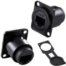 2 Sets RJ45 Panel Mount Coupler Connector CAT6 CAT5E CAT5 Female LAN Socket C356 picture