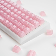 Pink Transparent Clear Jelly Keycaps MDA Profile 115 Keys Custom Mechanical picture