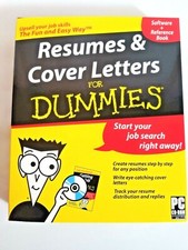 Resumes & Cover Letters for Dummies CD ROM & 144 page reference guide new in box picture