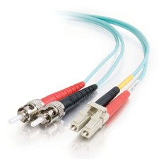 5 PACK LOT 10m LC-ST Duplex 50/125 OM3 Multimode 10GB Fiber Cable Aqua 33FT picture