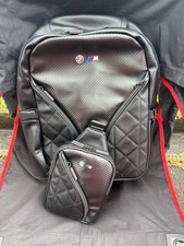 BMW Carbon Pattern Backpack Body Bag Set Bag Casual Travel Bag Black Bag Unused picture
