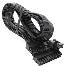 60cm 18AWG Black Power Cable for 24PIN Modular Power Supplies Computer Setup picture