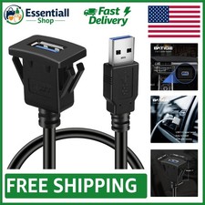 Square USB 3.0 Flush Mount Extension Cable - 3ft for Cars, Boats, Motorcycles picture