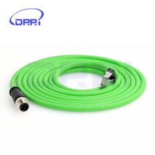 M12 4pin D-code male to RJ45 waterproof Ethernet Shielded Cable -Custom Length picture