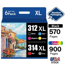 312XL 314XL High Yield Ink Cartridge Replacement for 312XL 314XL Ink Cartridges picture