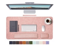 Pink Large Mouse Pad Keyboard Wrist Rest Set Desk Pad Gaming Support Non-Slip picture
