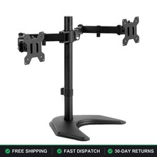 Dual Monitor Stand VIVO 13-27 Inch Adjustable Desk Mount with Cable Clips picture