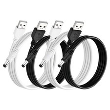 4 Pcs USB to DC Power Cable 5.5x2.5mm, 5V 1A for LED Lights, 1 M/3Ft, 2Colors picture