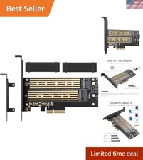 Dual M.2 PCIE Adapter for SATA or PCIE NVMe SSD with Heat Sink Solution picture