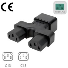 5PACK IEC 320 C20 to 2x C13 AC Adapter Converter 20Amp UPS Male to 13A Female picture