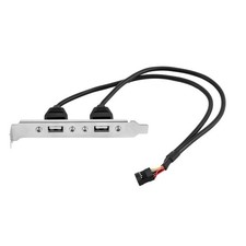 PCI Dual USB 2.0 Female to Motherboard 9p 9 pin Motherboard USB Cable Black picture