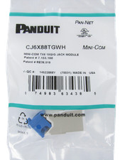 Panduit CJ6X88TGWH Cat6a 10 Gig Mini-Com Jack Module, White ~STSI picture