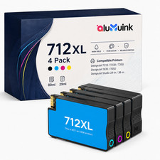 712XL  Ink Cartridge 4 Pack High Yield Compatible for 36-in, Steel 36-in 24-in picture