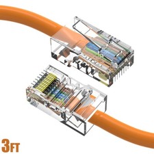 3FT Cat5e RJ45 Ethernet LAN Network UTP Non-Booted Patch Cable Copper Orange picture