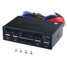 Tccmebius TCC-QL5E 5.25 Inch PC Multifunction Dashboard Media Front Black picture