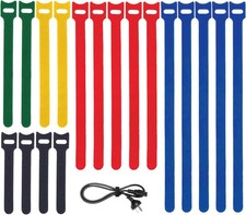 200PCS Reusable Cable Ties Assorted 4 6 8 10in Multi Color Cord Organizer Straps picture