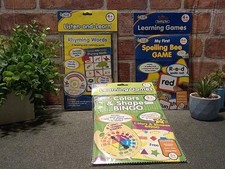 Vtg 2007 ACTIVE MINDS Spelling Bee Game☆Color & Shapes Bingo☆Rhyming Words 3 Set picture