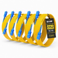 OS2 SCSC UPC Single Mode 9/125 Fiber Optic Jumper Patch Cord 3M 10 Ft 5 PCS picture