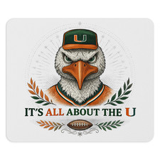 Miami Hurricanes Mouse Pad Sebastian Ibis NCAA 9.5x8 Non-Slip Rubber Desk Mat picture
