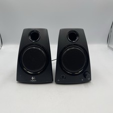 Logitech Z130 2.0 Channel Wired Computer Speakers 3.5mm Jack Black AC Powered picture