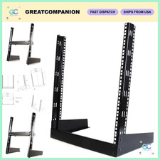 12U 2-Post Desktop Open Frame Rack - 19in, 110lb Capacity, TAA Compliant picture