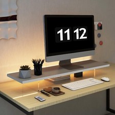 Monitor Stand Riser,Wood & Acrylic Computer Monitor Stand with LED Light,Desk Ac picture