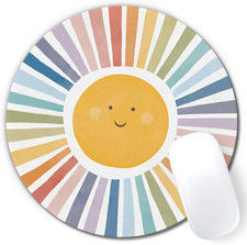 Boho Colorful Sun Sunshine round Mouse Pad 7.9X7.9 picture