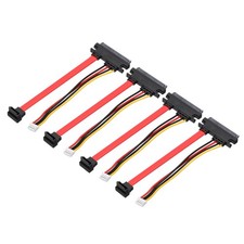 10cm PH2.0 4 Pin to SATA 7+15 Pin Power Cable, 4Pack 270 Degree SATA Right Angle picture