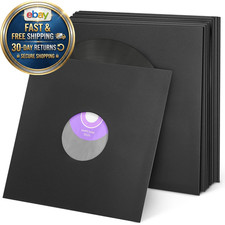 20PCS Black Vinyl Record Inner Sleeves for 12