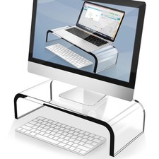 Acrylic Monitor Stand Clear Monitor Riser Computer Desk Stand PC TV Tray picture