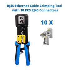 Network Cable Cat5e Cat6 RJ45 RJ11 Crimper Crimp Tool with RJ45 Connectors picture