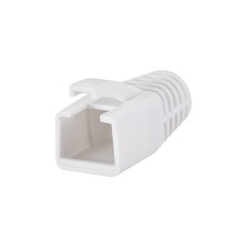 7mm Hole Dia White RJ45 Boots Cover Anti Dust for Cable CAT6 CAT7 50Pcs picture