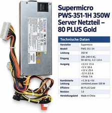 Supermicro PWS-351-1H 350W 1U Power Supply PSU picture