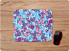 MICKEY MOUSE COLORFUL FLOWER GARDEN COLLAGE CUSTOM PC MOUSE PAD MAT NONSLIP picture