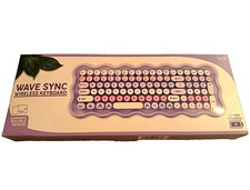 iJoy Wave Sync Compact Wireless USB Keyboard Foldable Portable Purple QWERTY picture