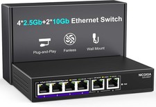 10Gbe Ethernet Switch Unmanaged 2x 10Gb RJ45 + 4x 2.5Gb Base-T Ports Desktop picture