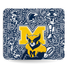 Michigan Wolverines Football Mouse Pad – 9″ x 7.5″, Non‑Slip Rubber Base, Smooth picture