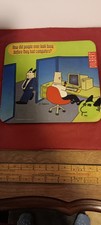 Dilbert Cartoon Mouse Pad S. Adams Technology Vintage Look Busy Pre-owned READ picture