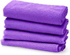 4Pcs Purple Microfiber Screen Cleaner Cloths for TV Laptop Car Streak Free picture