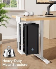 Montek Under Desk PC Mount Computer Holder Adjustable Height White Open Box picture
